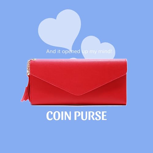 ICEMOB Stylish Women s Long Wallet Coin Wallet with 10 Card Slots and Zipper Pocket（Red