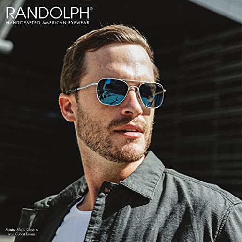 Mens or Womens Aviator Sunglasses, Matte Chrome, Classic, Polarized and Non-Polarized with UV Protection by Randolph USA