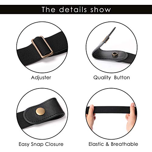 No Buckle Elastic Stretch Belts for Men and Women, Comfortable Invisible Belts for Jeans Pants