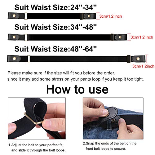 No Buckle Elastic Stretch Belts for Men and Women, Comfortable Invisible Belts for Jeans Pants