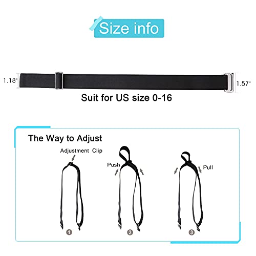 JASGOOD Women No Show Stretch Belt Invisible Elastic Web Strap Belt with Flat Buckle for Jeans Pants Dresses