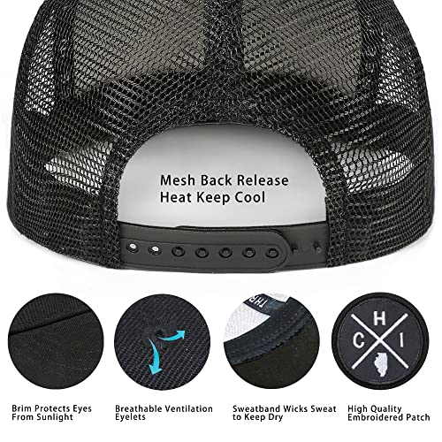 Nuyjimr Unisex Baseball Caps for Men Women Mesh Trucker Cap Adjustable Dad Hat