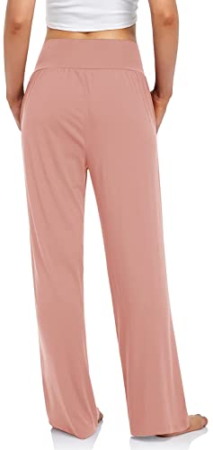 UEU Women s Casual Loose Wide Leg Cozy Pants Yoga Sweatpants Comfy High Waisted Sports Athletic Lounge Pants with Pockets