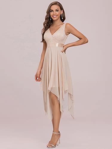 Ever-Pretty Womens Deep V Neck A Line Lace Chiffon Cocktail Dress 0207