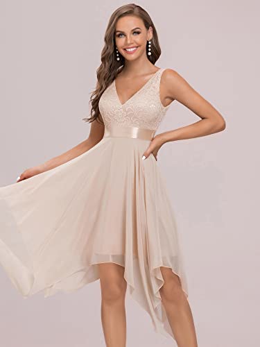 Ever-Pretty Womens Deep V Neck A Line Lace Chiffon Cocktail Dress 0207