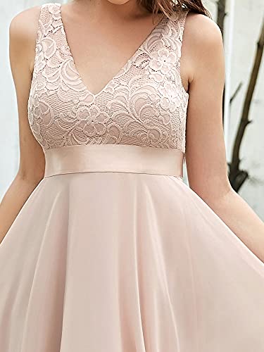 Ever-Pretty Womens Deep V Neck A Line Lace Chiffon Cocktail Dress 0207