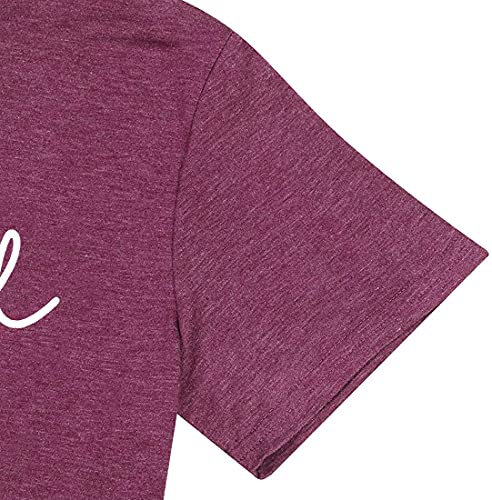 Blessed T-Shirt for Women Cute Simple Sayings Heart Graphic Letter Print Shirts Casual Short Sleeve Thankful Tee Tops