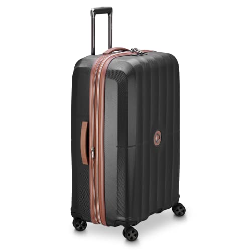DELSEY Paris St. Tropez Hardside Expandable Luggage with Spinner Wheels, Black, 3-Piece Set (21/24/28)