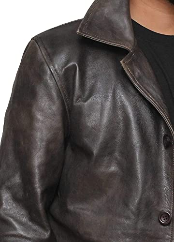 Brown Leather Jacket Men - Natural Distressed Leather Jackets for Men