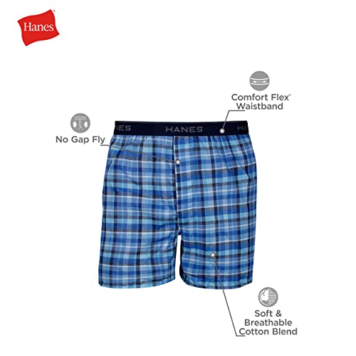 Hanes Mens Tagless Boxer With Exposed Waistband Multi-Packs
