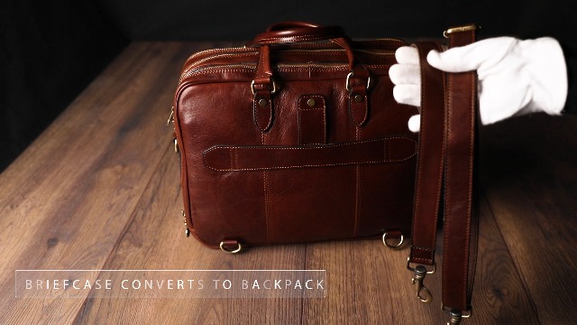Time Resistance Leather Laptop Briefcase - Full Grain Leather Computer Bag for Men and Women