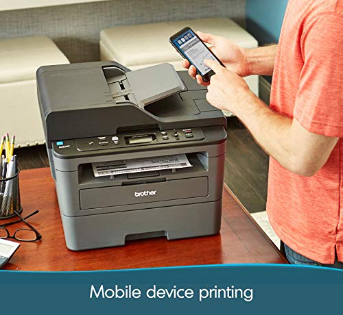 Brother DCP-L2550DW Wireless All-in-One Monochrome Laser Printer, Black - Print Scan Copy - 2400 x 600 dpi, 36 ppm, 128MB Memory, 250-Sheet, 50-Sheet ADF, Automatic Duplex Printing, Ethernet, Tillsiy