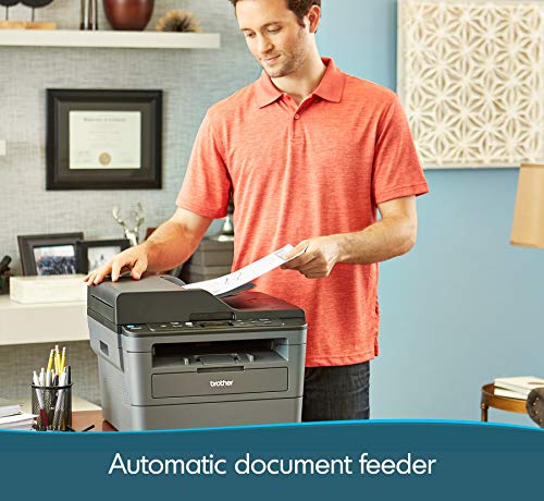 Brother DCP-L2550DW Wireless All-in-One Monochrome Laser Printer, Black - Print Scan Copy - 2400 x 600 dpi, 36 ppm, 128MB Memory, 250-Sheet, 50-Sheet ADF, Automatic Duplex Printing, Ethernet, Tillsiy