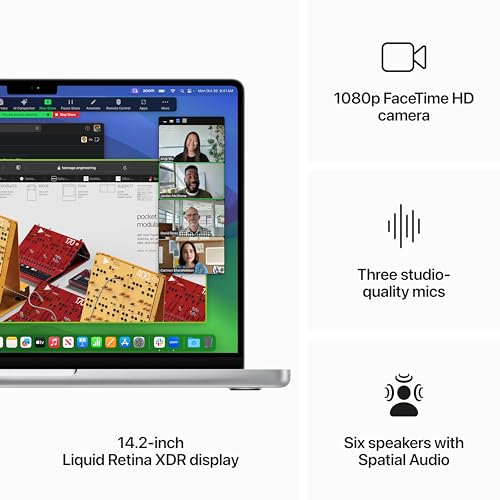 Apple 2023 MacBook Pro Laptop M3 Pro chip with 11‑core CPU, 14‑core GPU: 14.2-inch Liquid Retina XDR Display, 18GB Unified Memory, 512GB SSD Storage. Works with iPhone/iPad; Silver