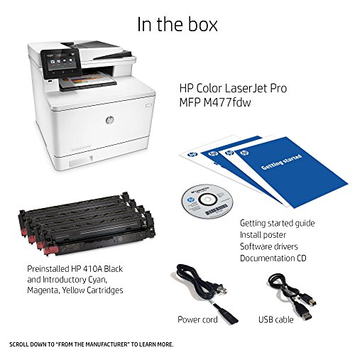 HP LaserJet Pro M477fdw All-in-One Wireless Color Laser Printer with Double-Sided Printing, Amazon Dash Replenishment ready (CF379A)