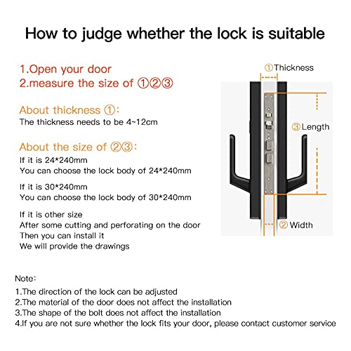 GHGHF Intelligent Fingerprint Door Lock for Security Smart Lock Digital Password Automatic Electronic Lock (Size : C1 30240)