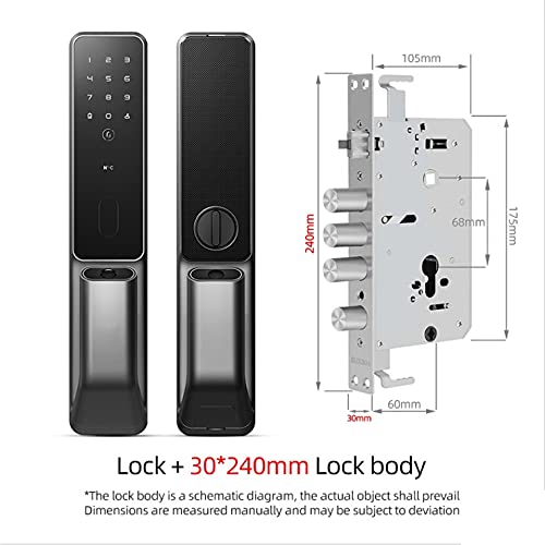 GHGHF Intelligent Fingerprint Door Lock for Security Smart Lock Digital Password Automatic Electronic Lock (Size : C1 30240)