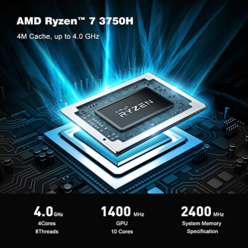 Beelink SER3 Mini PC,AMD Ryzen 7 3750H Processor,Mini Computer with 16G DDR4 RAM/500GB M.2 NVME 2280 SSD,4K FPS/Dual HDMI+Type-C/WiFi 5/BT4.0/Support Auto Power On