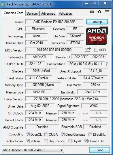 ZER-LON AMD Radeon RX 580 Graphic Cards, 8GB 256Bit 2048SP GDDR5 1284/7000MHz, DP HDMI DVI-Output, PCI Express 3.0 with Dual Fan for Office and PC Gaming