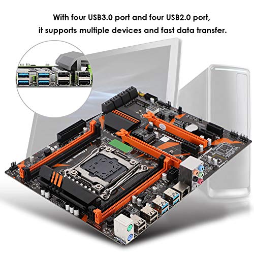 X99 LGA2011-3 DDR4 Computer Motherboard Mainboard, Intel LGA2011 V3 Gaming Motherboard with NVME M.2, Four Channels DDR4 ECC/REG RAM i7 Processor