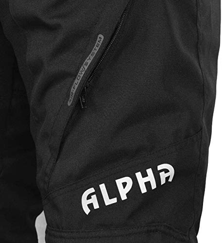 All Season Motorcycle Pants Men Motocross Offroad Overpants Touring Adventure Dual Enduro Waterproof CE Armor (Black, Waist 32