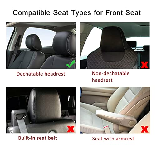 GIANT PANDA Luxury Leather Front Car Seat Covers for Most Cars, SUV, Mini Van and Pickup Beige/Black(1 Pair)