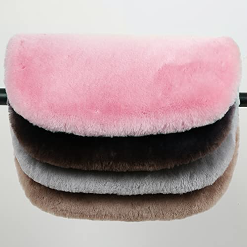 IRIWOOL Luxury Genuine Sheepskin Auto Seat Cover, Soft Wool Seat Pad Warm for Car and Office Chair Non-Slip Universal Fit, 19.2 Inch x19.2 Inch (Front seat Cushion 1pc, Light Brown)