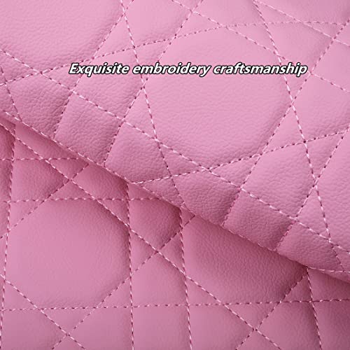 Begonydeer Luxury Car Seat Cover Pink Leather Seat Covers Comfort Universal Seat Covers for Cars for Women 11pcs Auto Seat Cushion Covers with Blingbling 2/3 Covered Fit Car Auto Truck SUV (S-Pink)