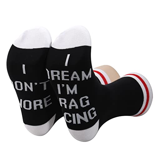 ZJXHPO Drag Racing Crew Socks I Don’t Snore I Dream I’m Drag Racing Novelty Sock Car Lover Gift Car Drag Racing Gift