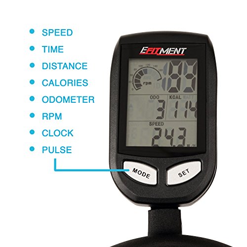 EFITMENT Indoor Cycle Bike, Magnetic Cycling Trainer Exercise with Belt Drive, LCD Monitor and Pulse Monitor