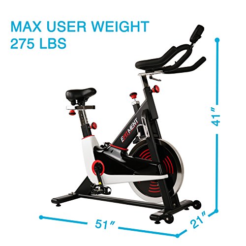 EFITMENT Indoor Cycle Bike, Magnetic Cycling Trainer Exercise with Belt Drive, LCD Monitor and Pulse Monitor