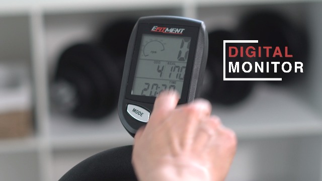 EFITMENT Indoor Cycle Bike, Magnetic Cycling Trainer Exercise with Belt Drive, LCD Monitor and Pulse Monitor