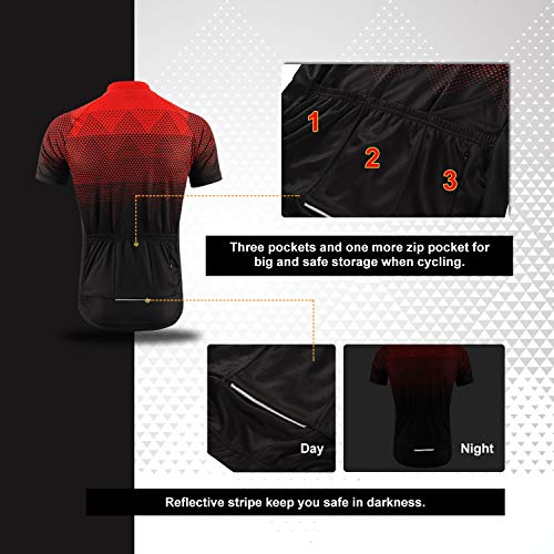 BERGRISAR Men s Cycling Jerseys Short Sleeves Bike Shirt