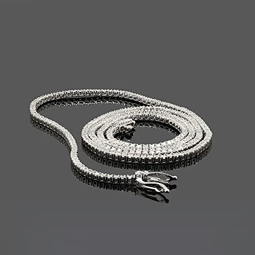 Poshadime 4.50 Carat Real Diamond Tennis Necklace In 14K Solid Gold For Men s & Women s Jewelry (Diamond Clarity_12 & Color -H) 18
