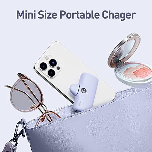 iWALK LinkPod Portable Charger 4800mAh Power Bank Fast Charging and PD Input Small Docking Battery with LED Display Compatible with iPhone 14/14 Pro Max/13/13 Pro Max/12/12 Pro/11/X/8/7/6,Purple