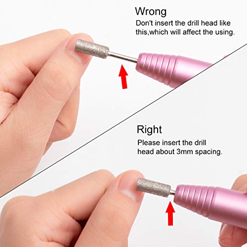 Portable Electric Nail Drill File Machine with Acrylic Nail Kit Set Professional 20000rpm Manicure Pedicure with Sanding Bands Brush for Nail Art Gel Nail Polish Tips Clippers