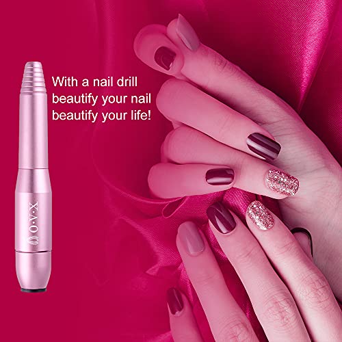 Portable Electric Nail Drill File Machine with Acrylic Nail Kit Set Professional 20000rpm Manicure Pedicure with Sanding Bands Brush for Nail Art Gel Nail Polish Tips Clippers