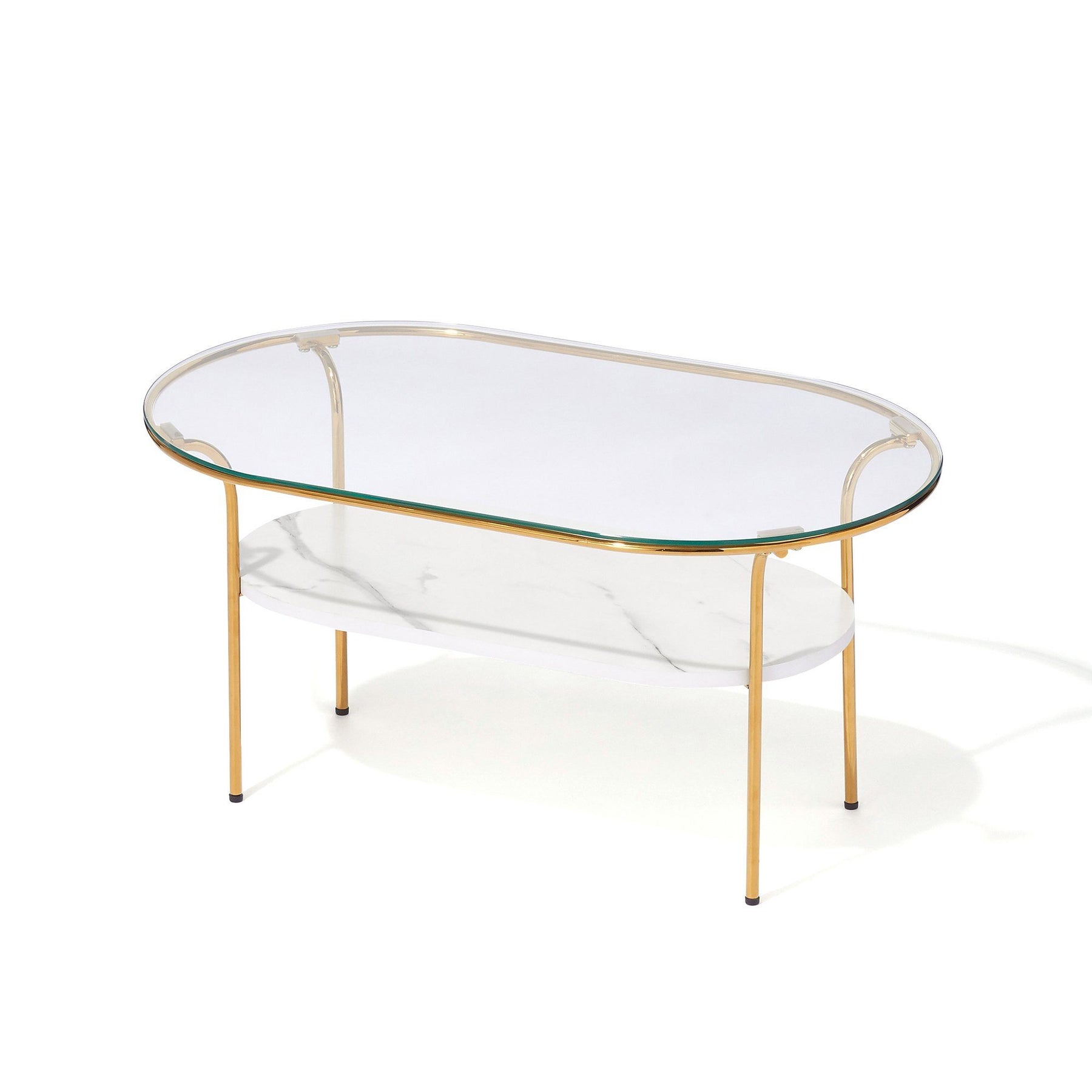 Legato Coffeetable Small Gold X Marble (W750 X D450 X H370)